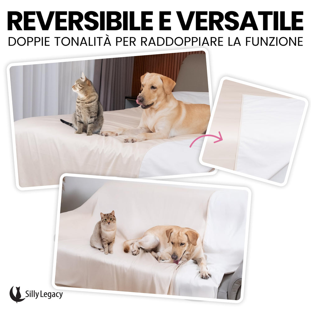 Housse SILLY LEGACY au design réversible deux tons pour canapé et lit.