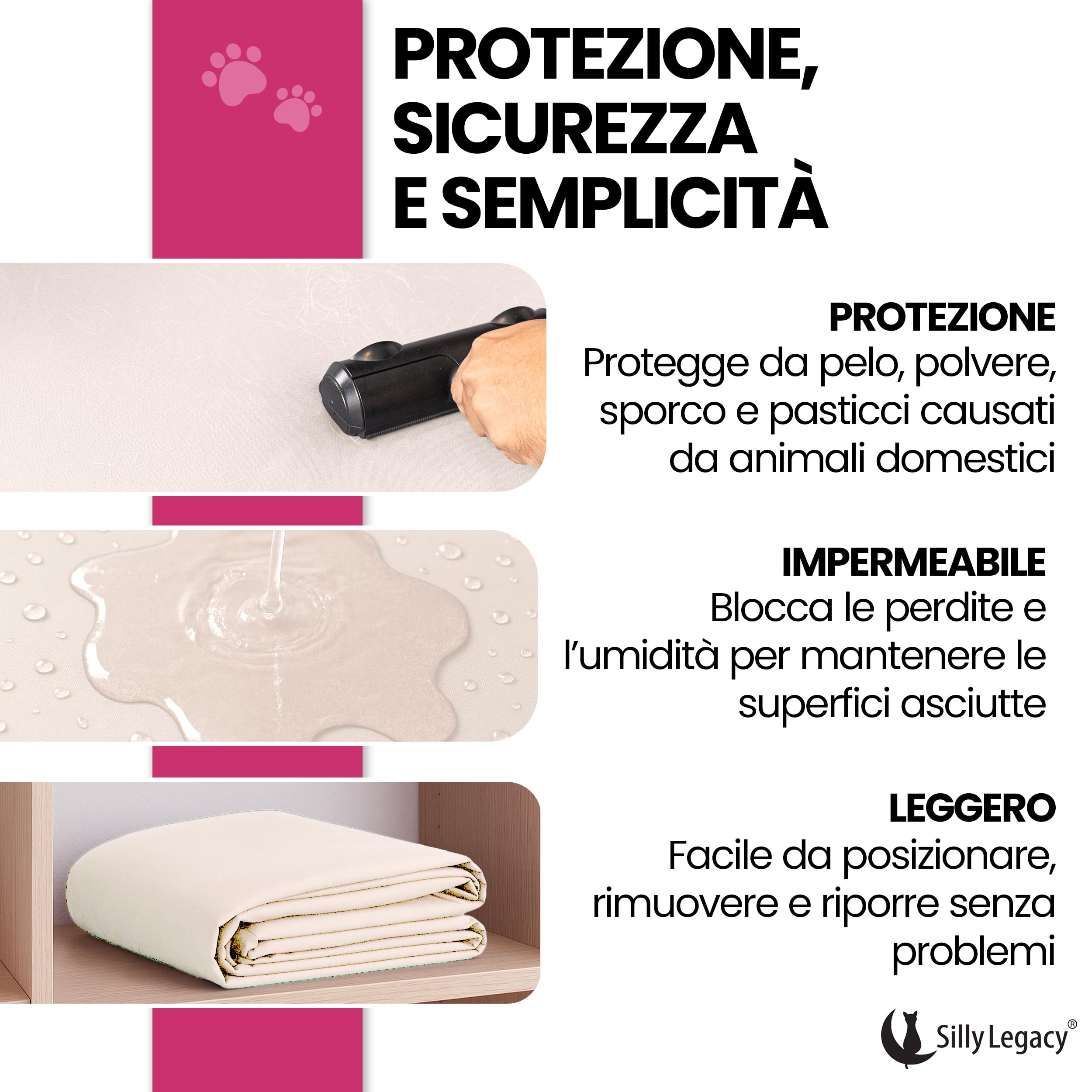 Couverture polyvalente SILLY LEGACY pour lit, canapé, voiture et cage.