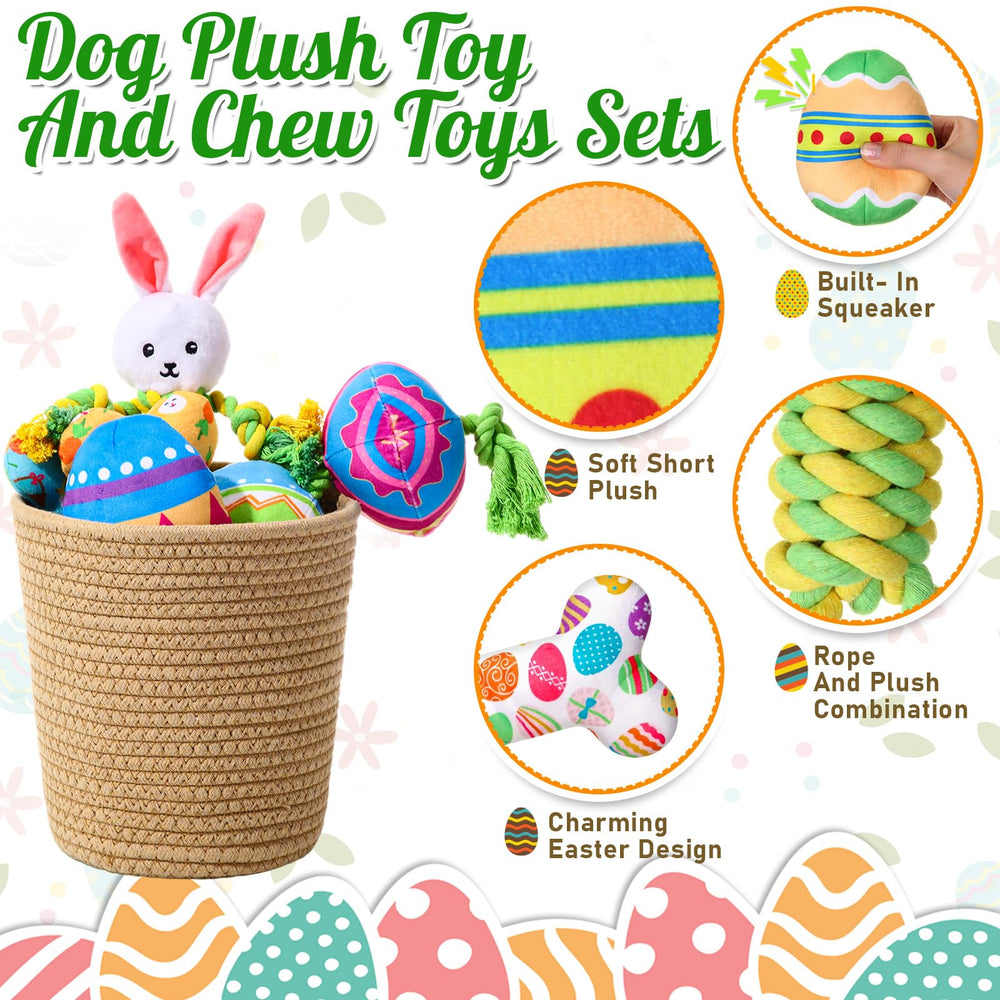 SilTriangle peluche œuf Pâques pour chien, douceur et jeu interactif.