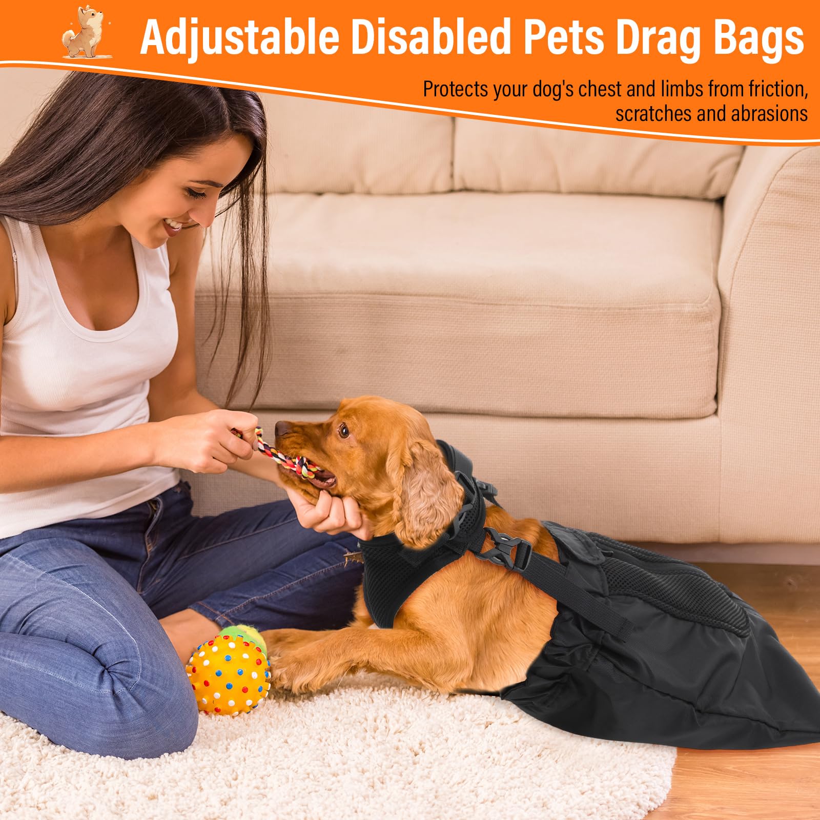 SilTriangle tissu polyester résistant et maillage respirant pour le confort du chien.