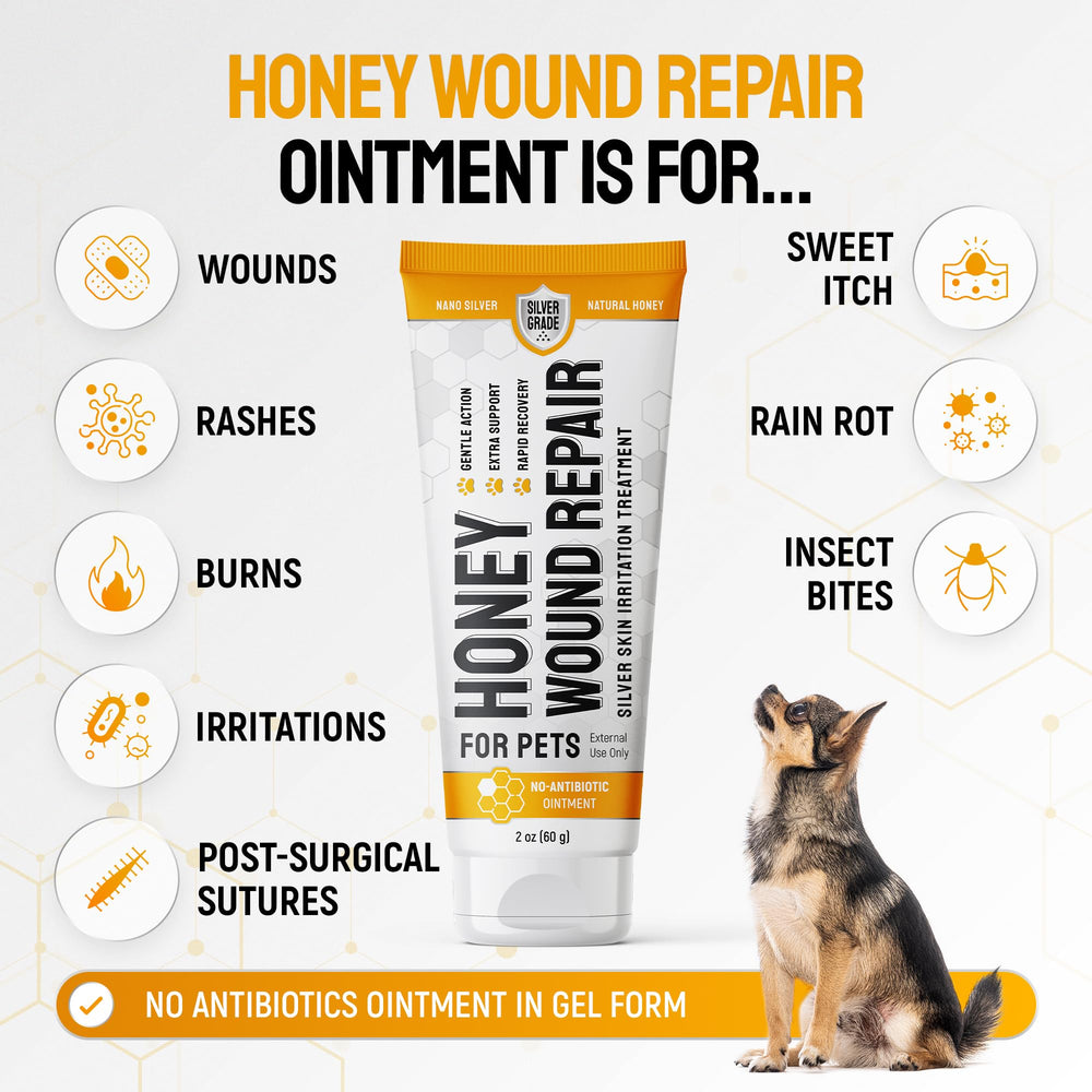 Application du gel Silver Grade sur la peau du chien.