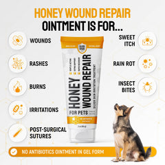 Application du gel Silver Grade sur la peau du chien.