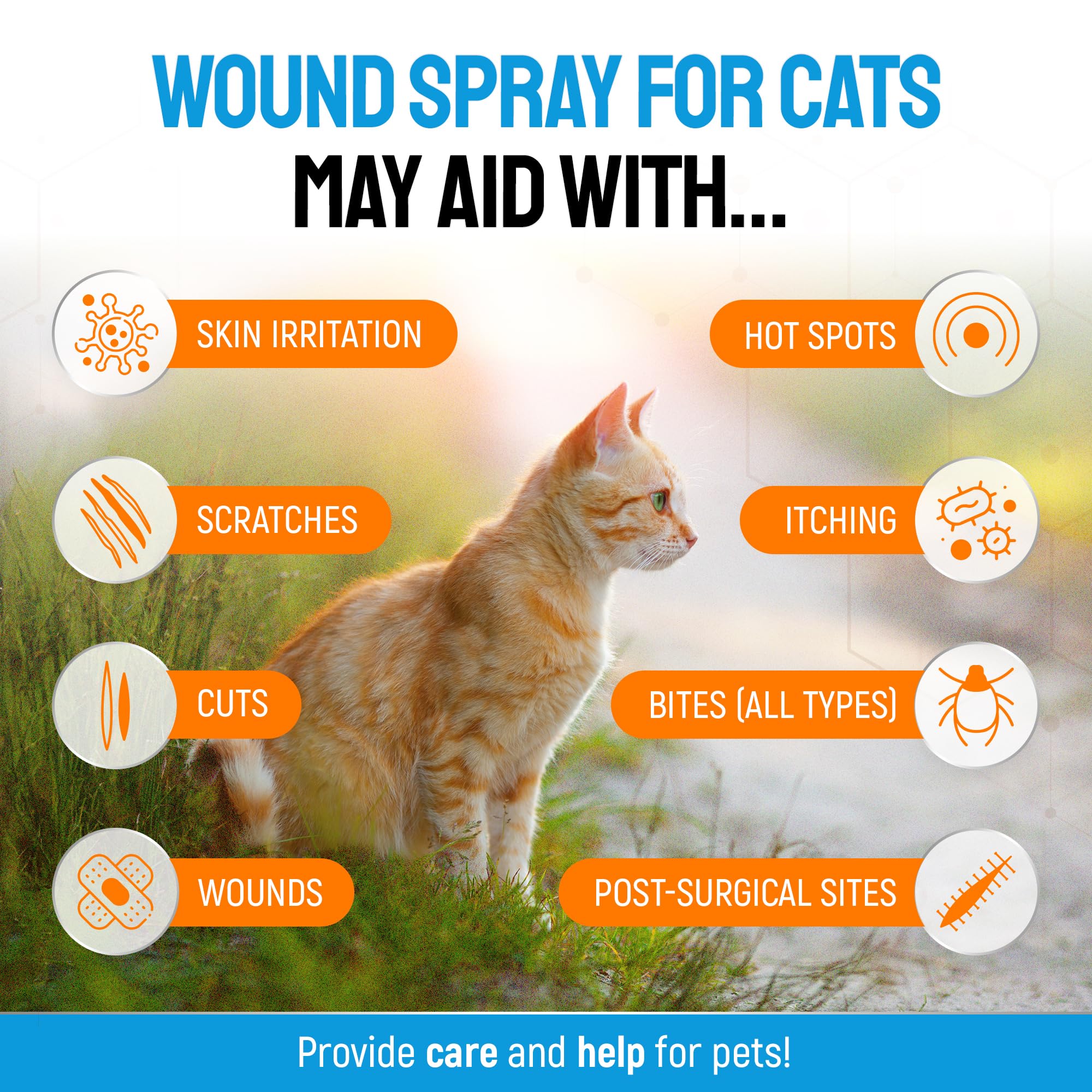 SILVER GRADE Spray: application sur la peau du chat, soin ciblé.