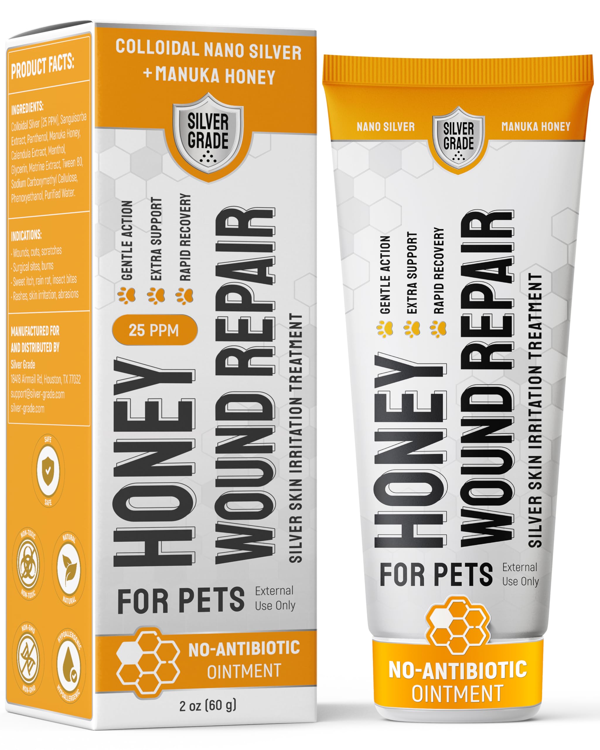 SILVER GRADE gel soin plaies chien chat, application rapide et apaisante.