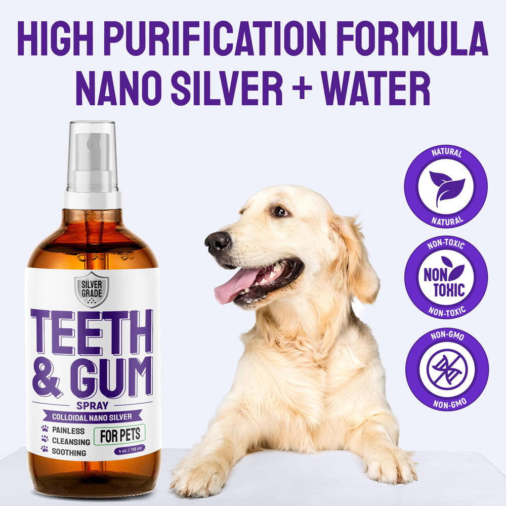 SILVER GRADE spray dentaire sans additifs ni colorants, soin facial.