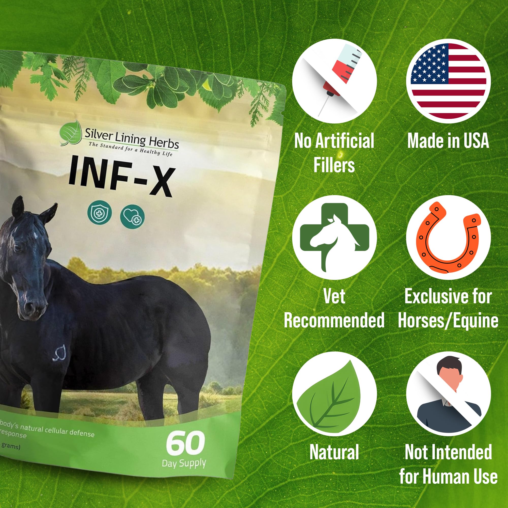 Formule botanique premium INF-X avec ail et feuilles d’olivier.