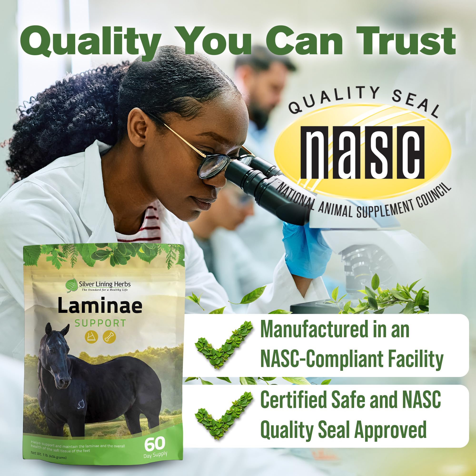 Silver Lining Herbs Laminae Support – conditionnement NASC et traçabilité.