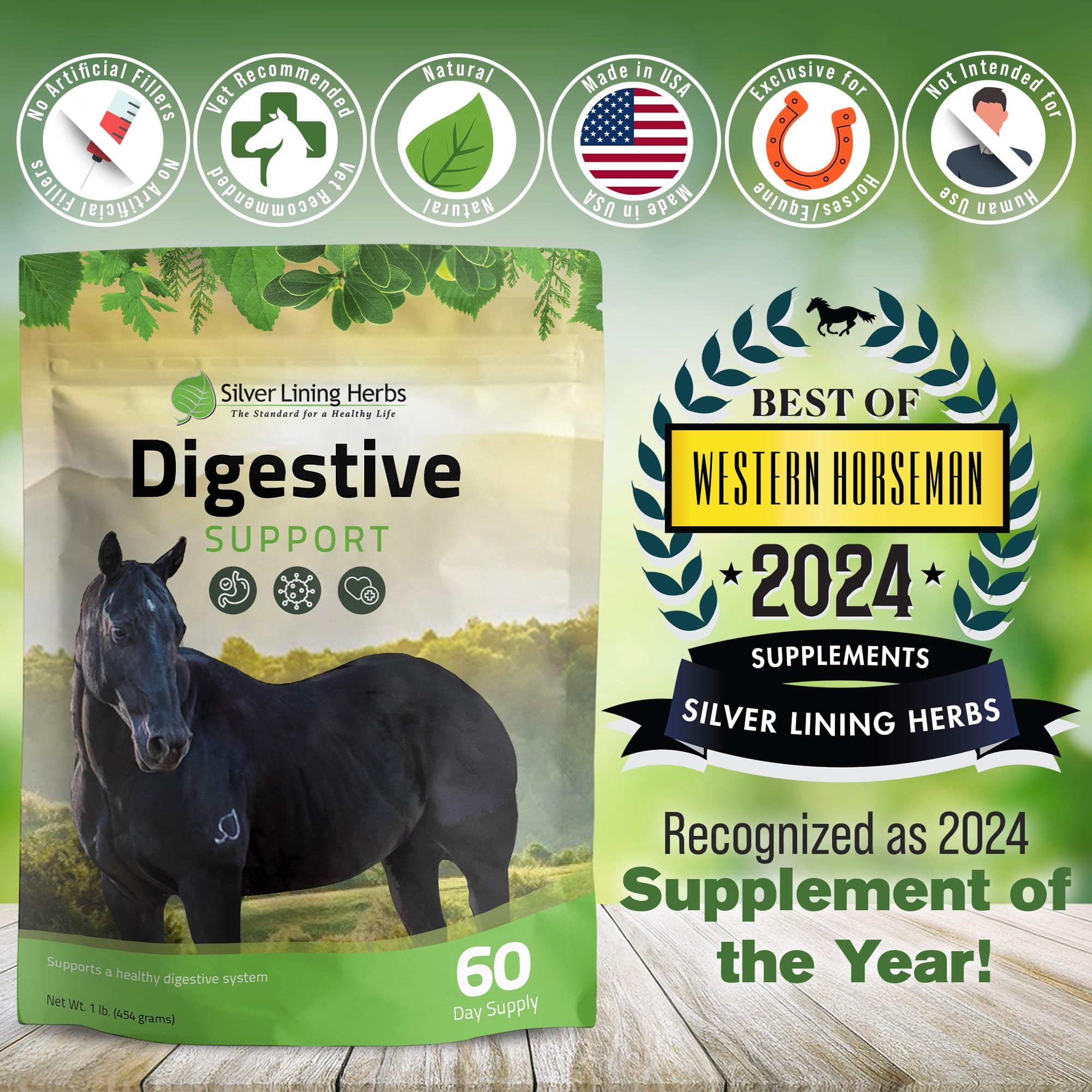 Étiquette NASC sur le produit Silver Lining Herbs Poudre Digestive
