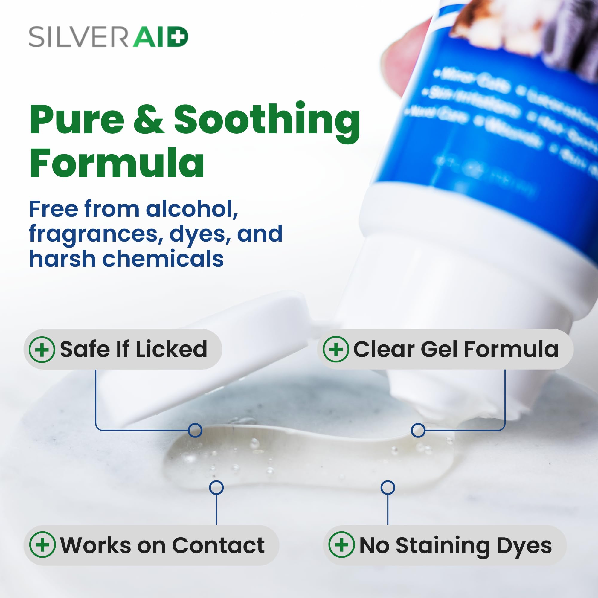 SilverAid Gel Irritations Peau Chien: apaise les irritations cutanées.