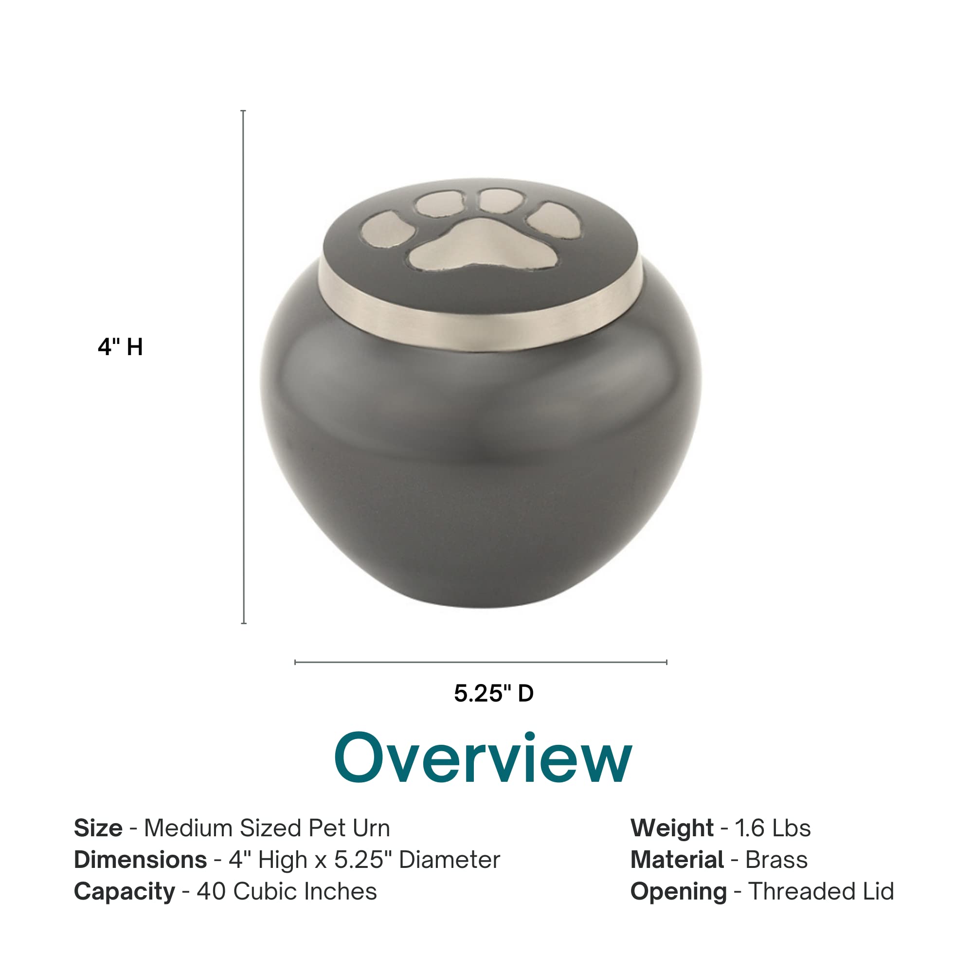 Silverlight Urns capacité 40 pouces cubes adaptée jusqu’à 40 lb.