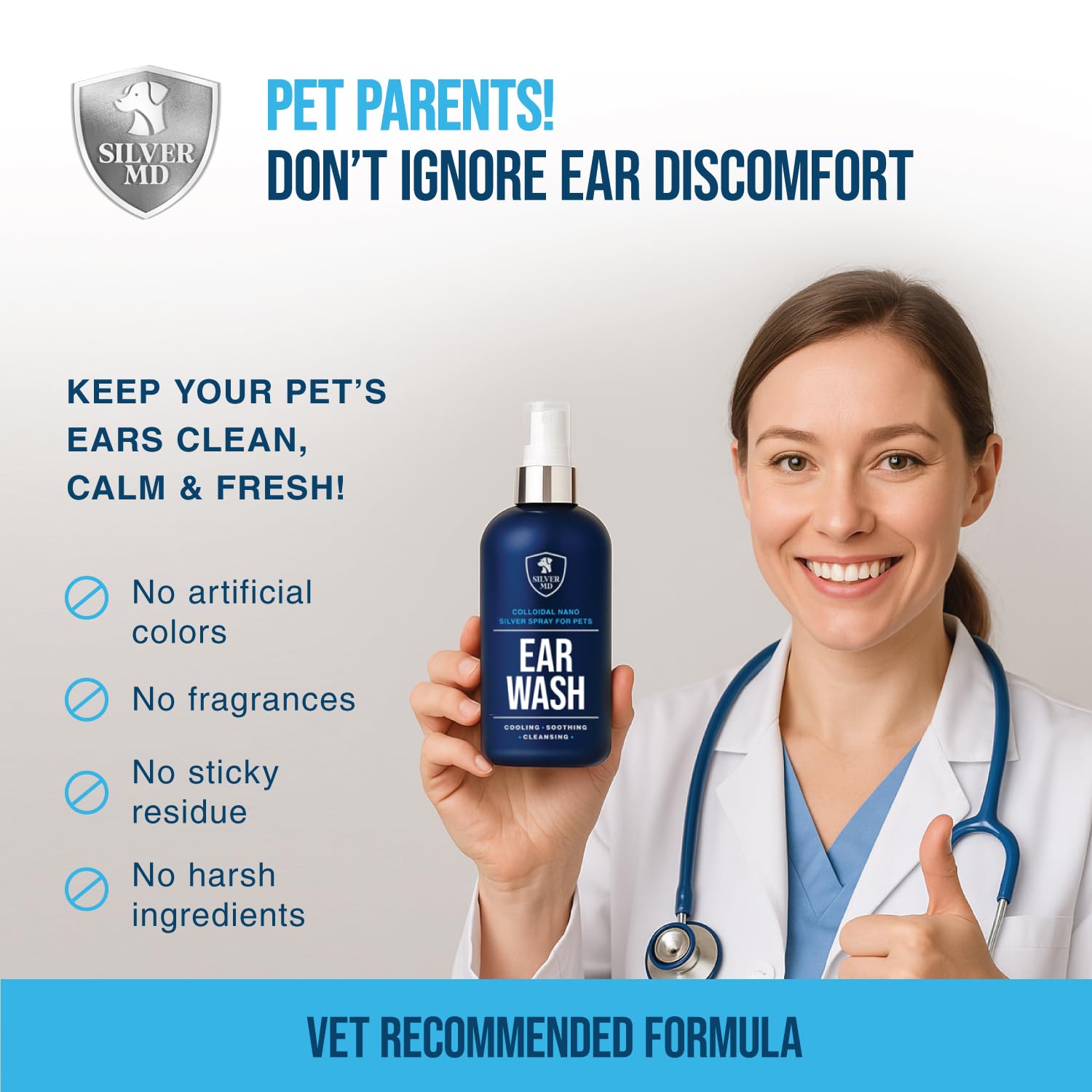 SilverMD, sans colorants ni parfums, convient aux animaux sensibles.