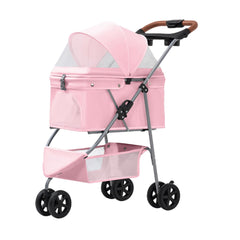 Poussette SilverRover rose avec 3-roues prête à l'emploi