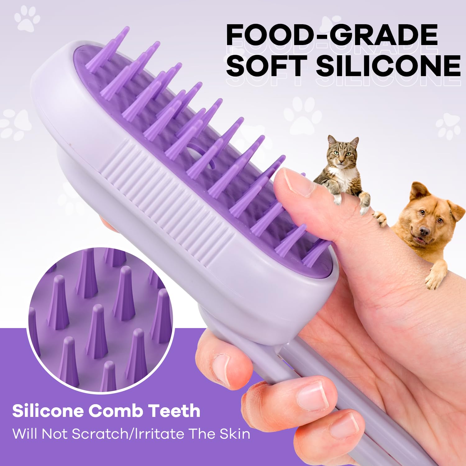 Brosse vapeur SILVLF pour chat – nettoyage en profondeur du pelage et résidus
