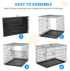 Simple Deluxe boîte-chien 24p portes doubles faciles à ouvrir.
