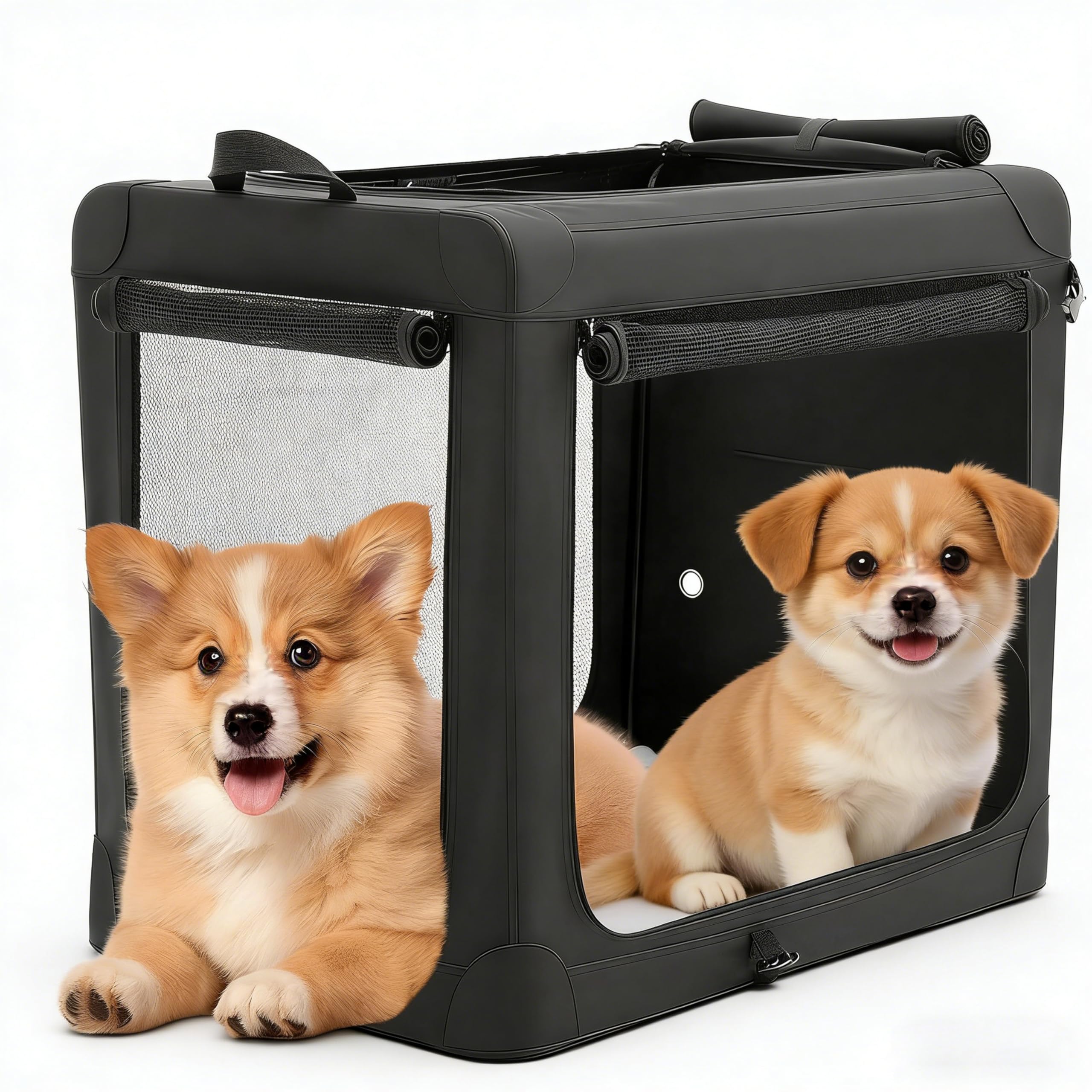 Simple Deluxe boîte-chien pliable 24 pouces, facile à transporter lors de voyages.