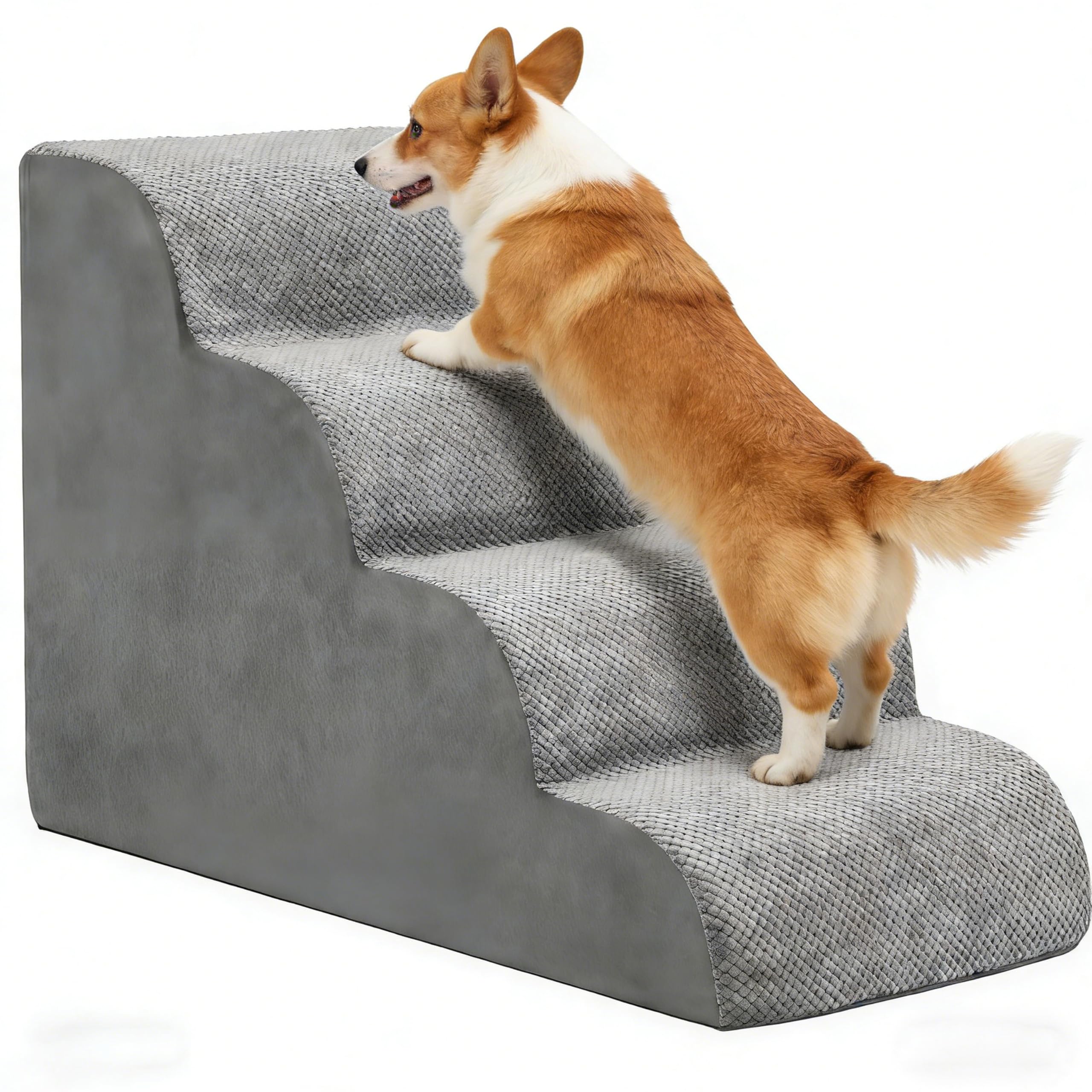 Escalier Simple Deluxe pour chien, 4 étages incurvés, accès facilité au canapé.