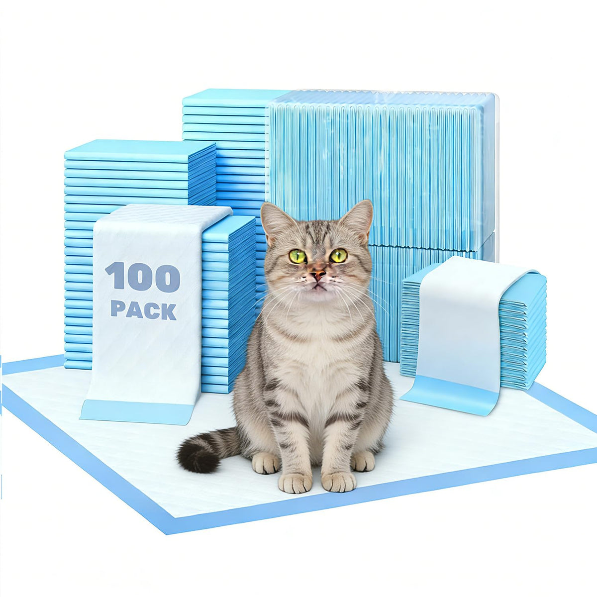 Simple Deluxe Tapis Chat 22x22, vue générale prêt à l'emploi dans la litière.