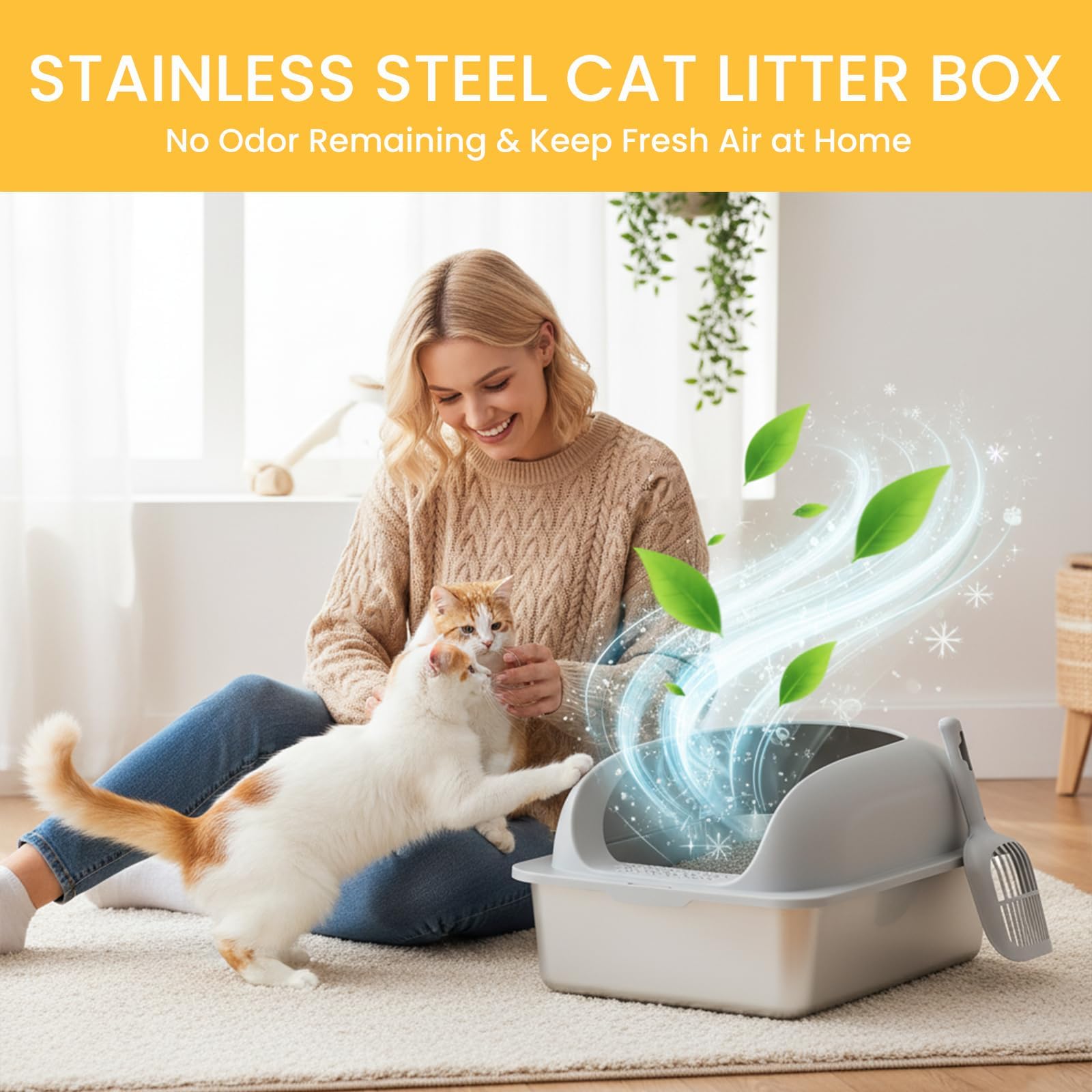 Capacité de 20 litres idéale pour grands chats et espaces plus généreux.