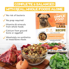 Simple Food Project boîte de nourriture crue lyophilisée, conservation sûre pour chien.