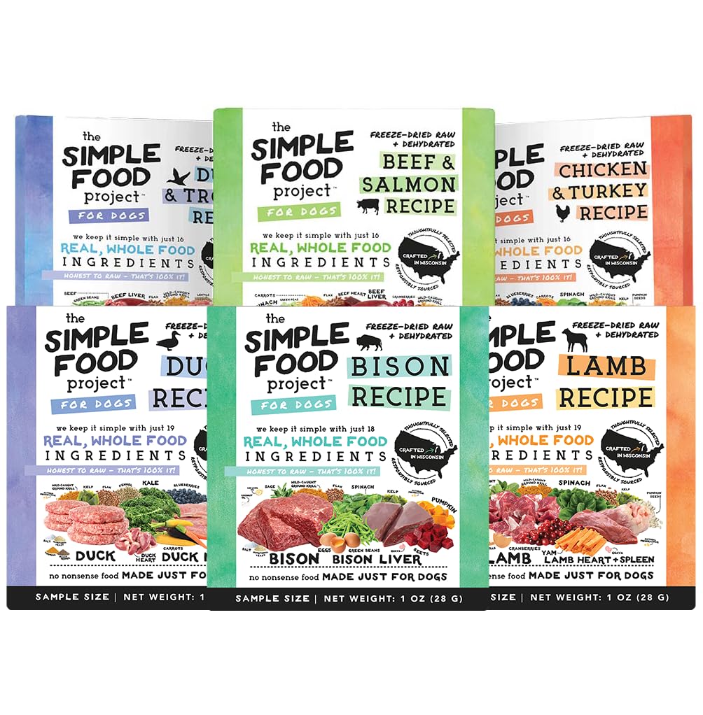 Simple Food Project pack-six-echantillons-1oz : dégustation variée pour chiens