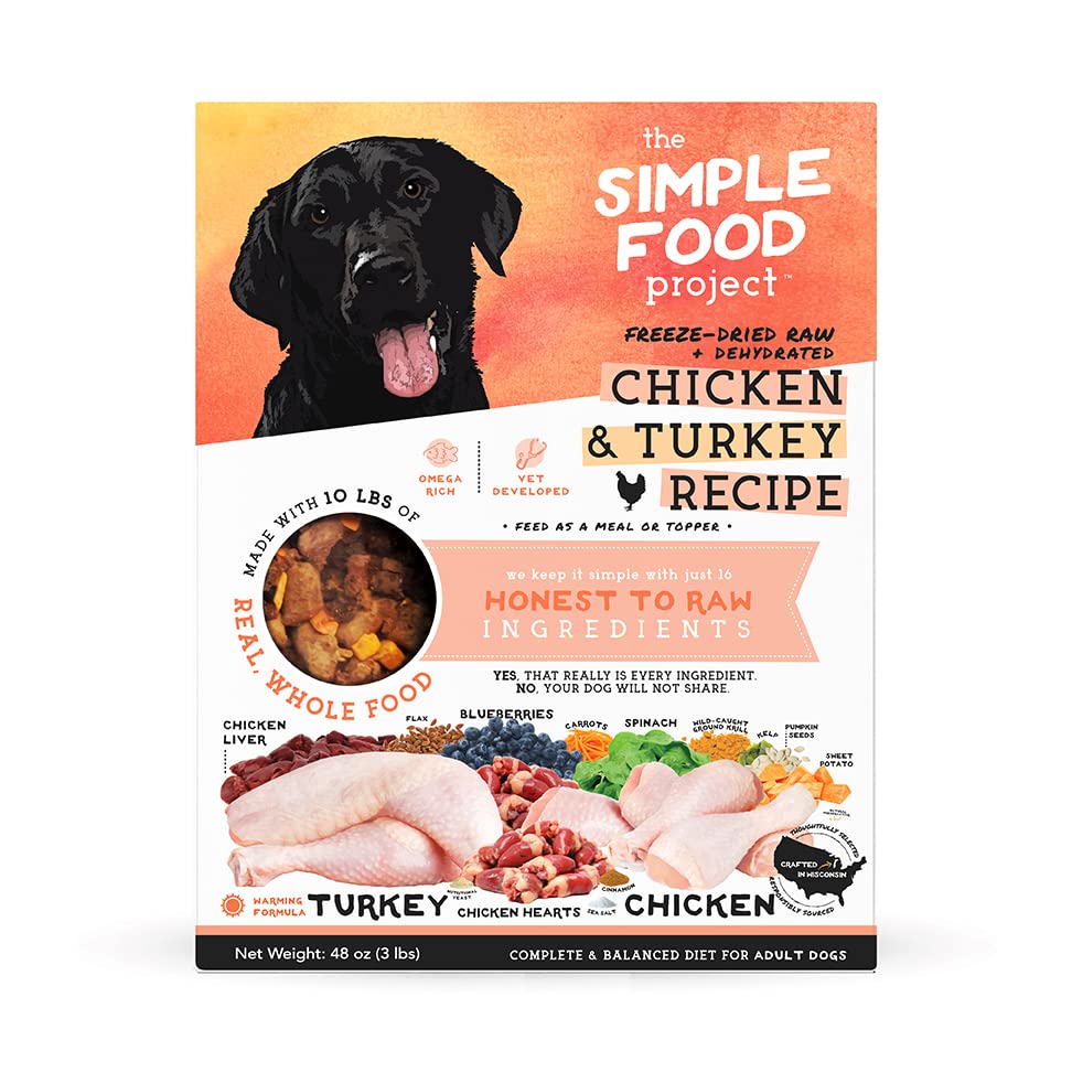 Sachet Simple Food Project poulet-dinde, repas lyophilisé pratique pour chien.