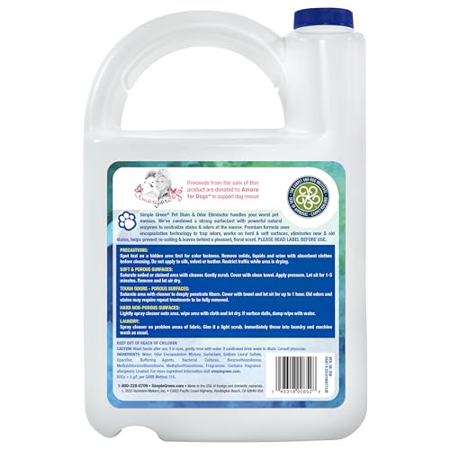 Simple Green formule-enzymes-naturelles agit sur taches tenaces sur tapis.