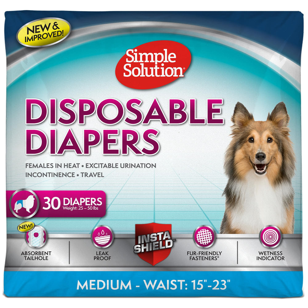 Simple Solution: couches jetables pour chienne femelle, 15-23 pouces, paquet pratique
