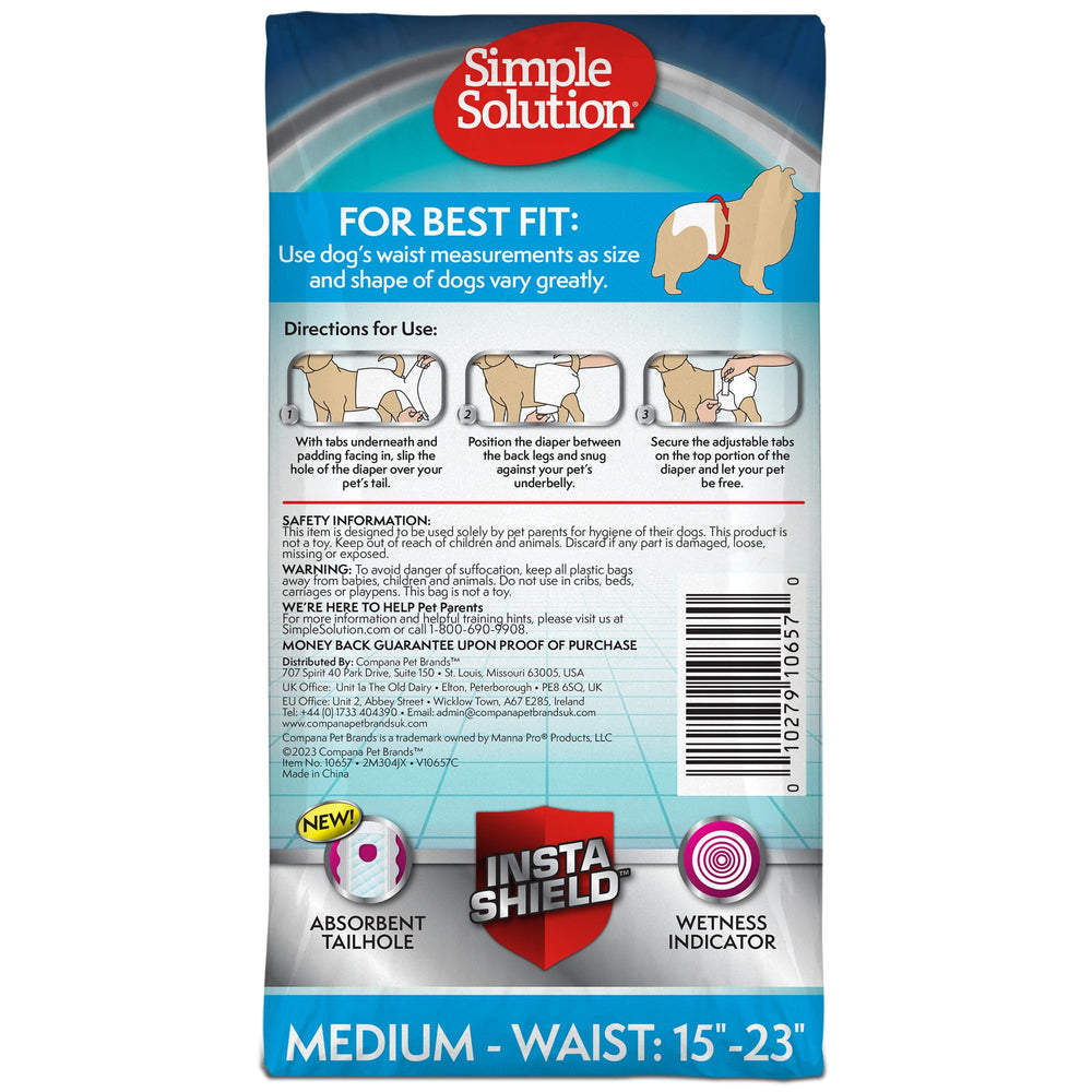 Utilisation quotidienne et voyage facilité par Simple Solution pour chienne femelle