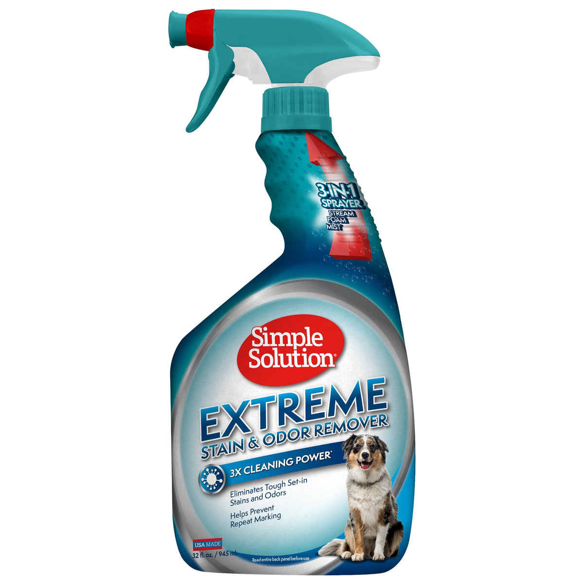 Simple Solution Extreme, bouteille spray – nettoyage précis pour taches et odeurs d'animaux sur tapis