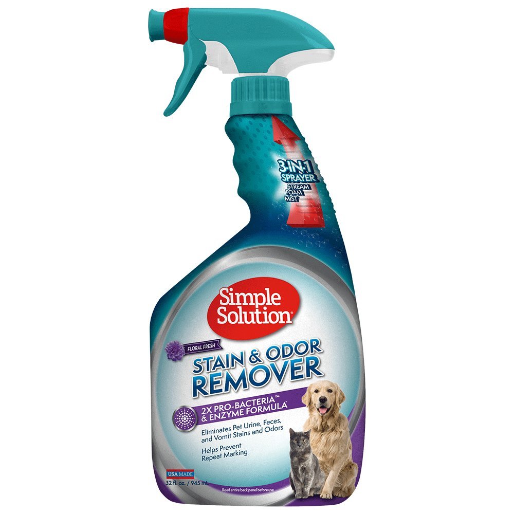 Simple Solution Floral Fresh, bouteille 32oz prête à l’emploi, nettoie et neutralise les odeurs.