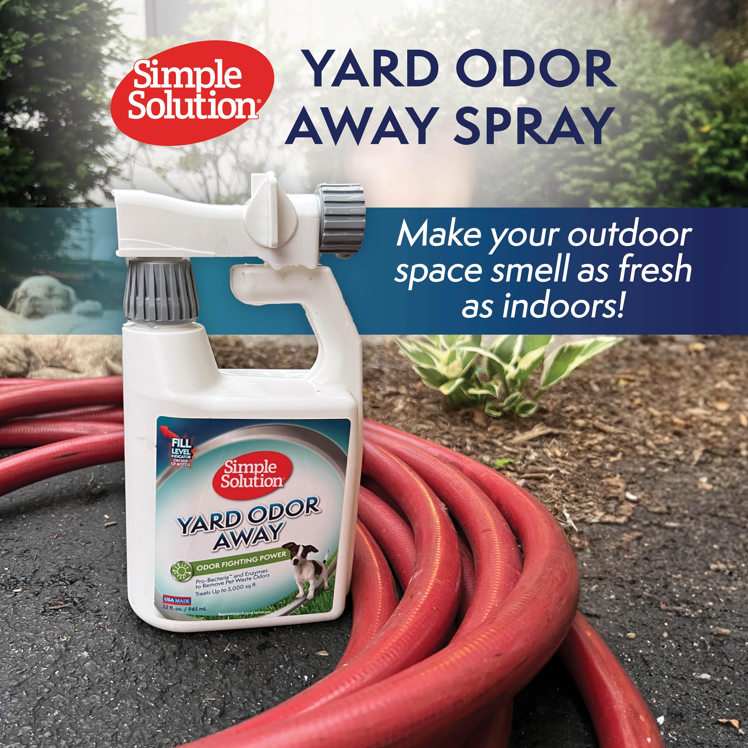 Simple Solution Yard Odor Away! Concentré de 32 oz pour grandes surfaces extérieures.