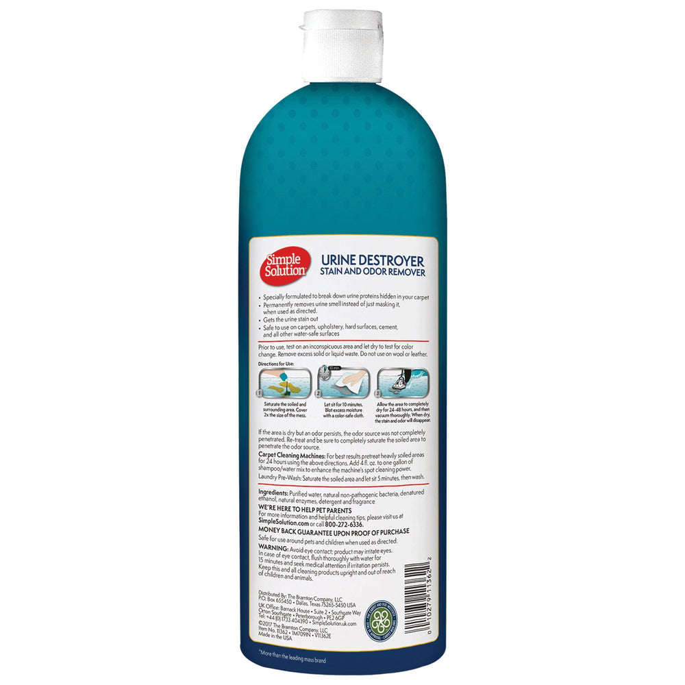 Simple Solution Pro-bactéries et enzymes décomposent les taches et odeurs.