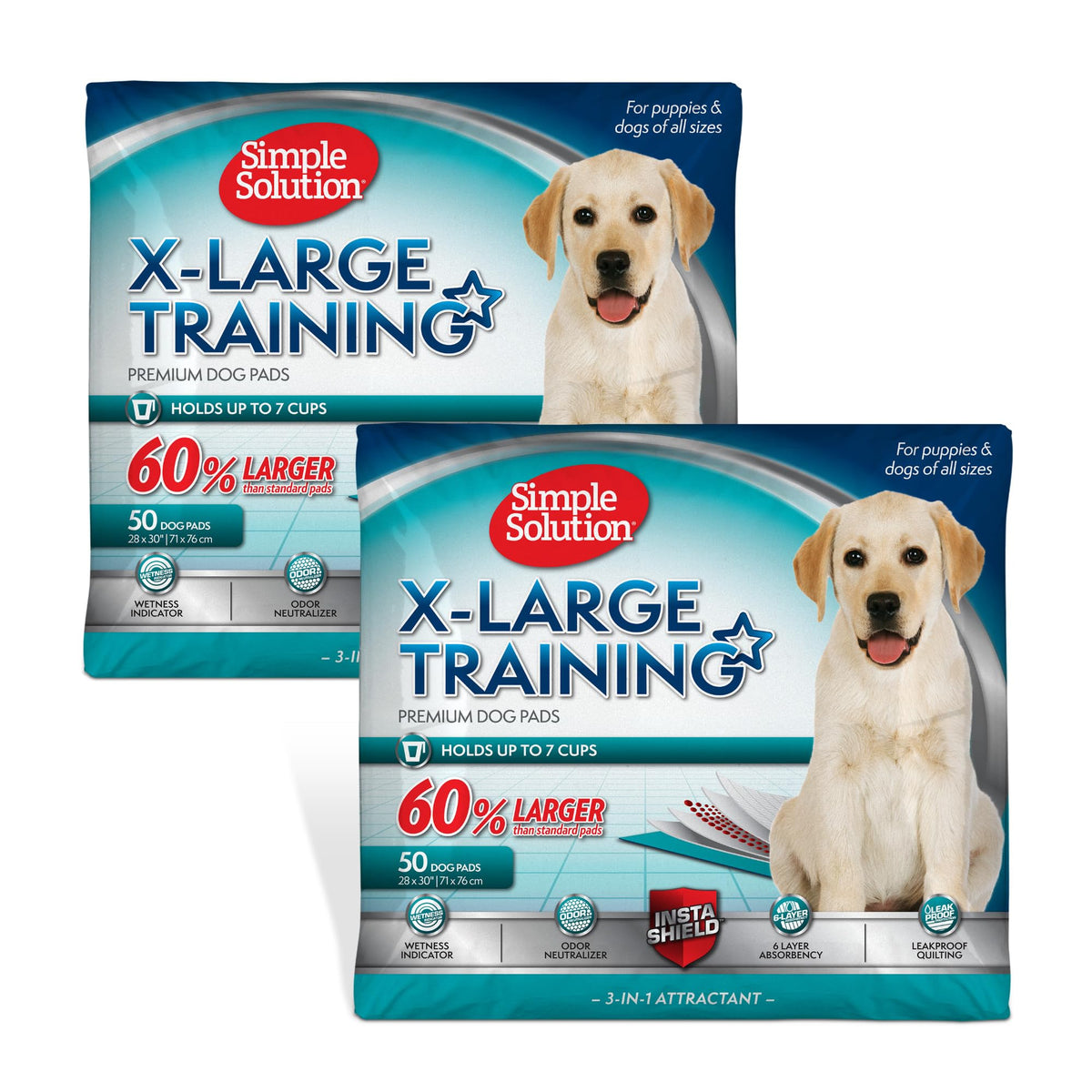 Tapis-pipi Simple Solution XL absorbant pour chiens grands, surface généreuse pour un recouvrement fiable