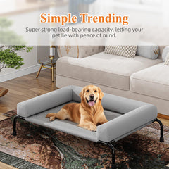 Simple Trending lit chien élevé grand, coussin amovible pour entretien facile.