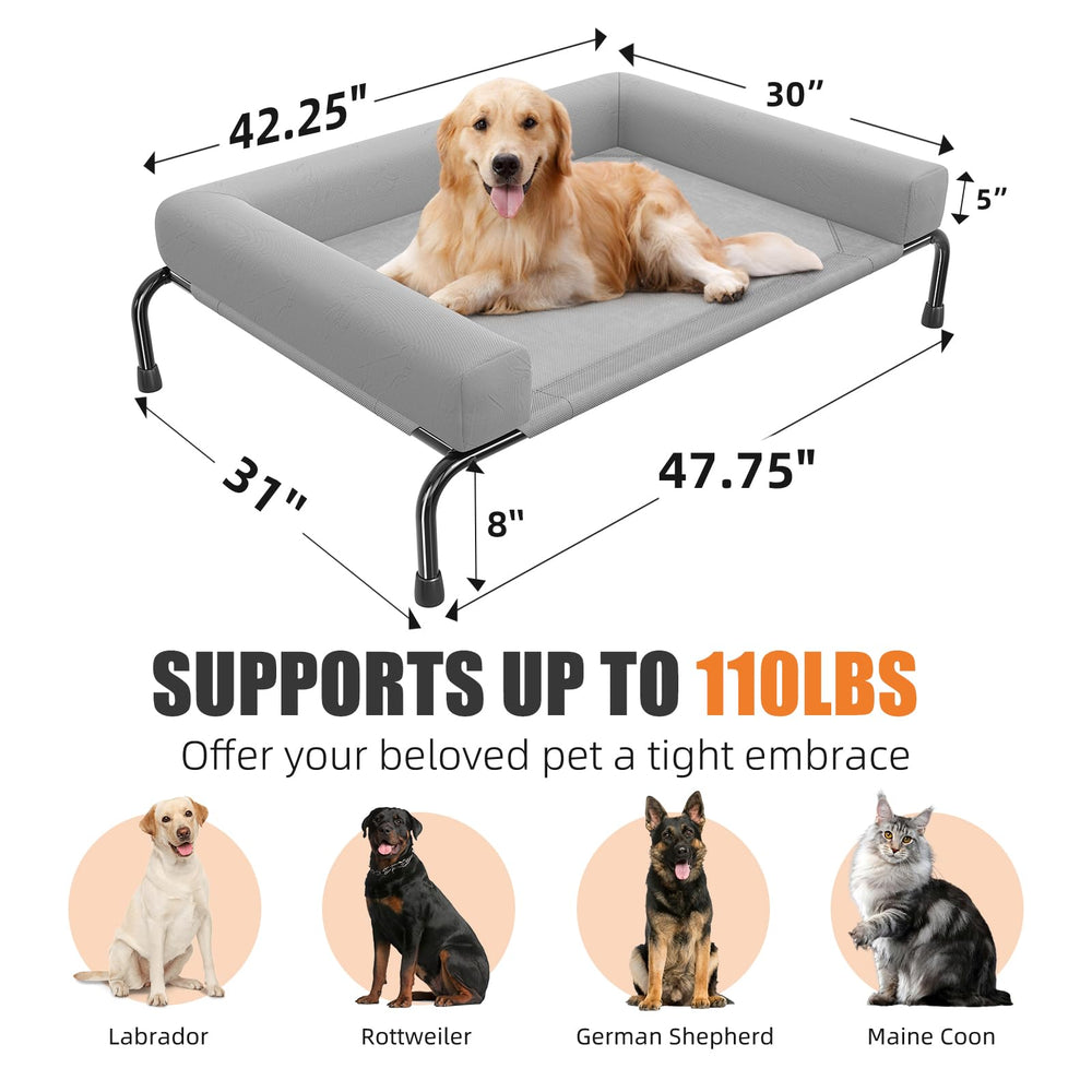 Simple Trending lit chien élevé grand, pieds anti-glisse évitent les déplacements sur sols.