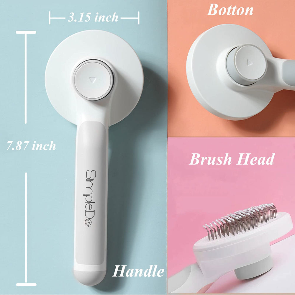 SimpleDot brosse slicker chiens chats gris, outil de toilettage polyvalent pour pelage doux.