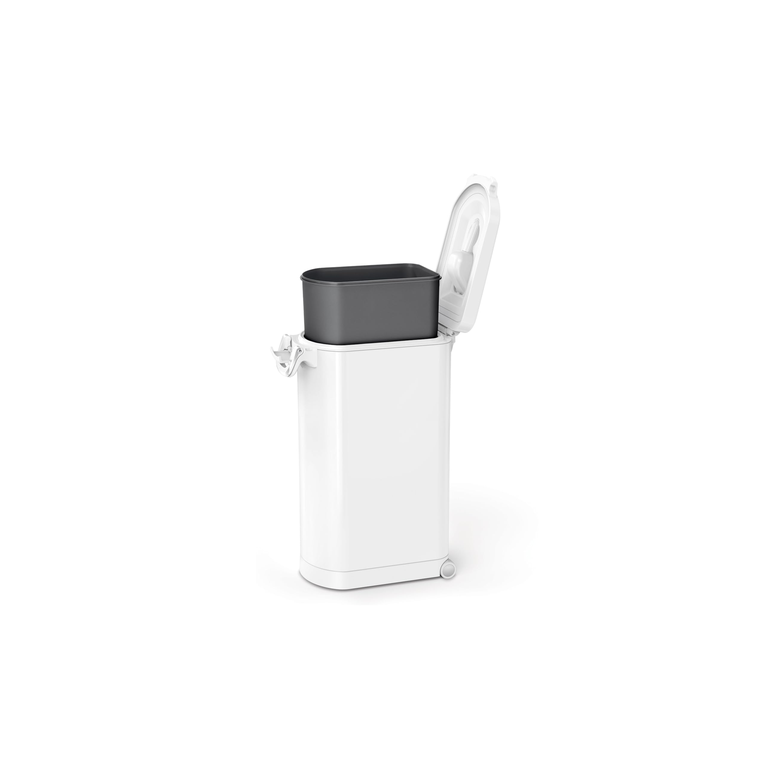 Poignee robuste et ergonomique du simplehuman assure une fermeture sûre.