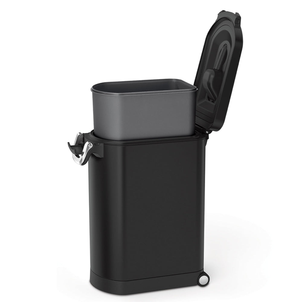Simplehuman grande capacite 30 litres: stocke nourriture et denrées en vrac.