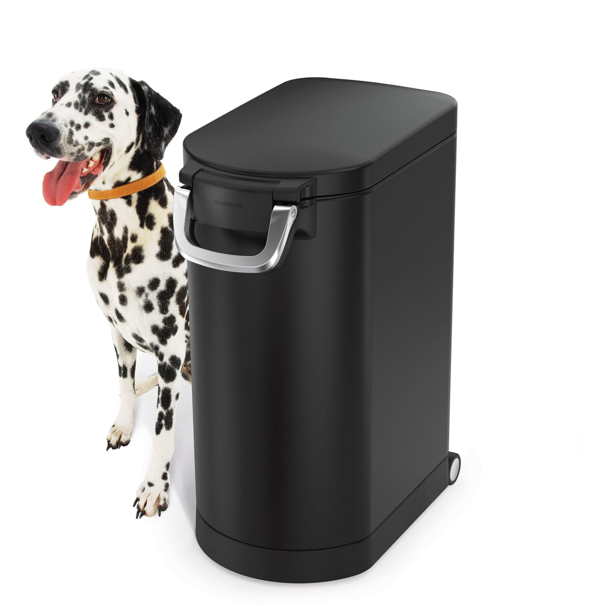 Simplehuman seau nourriture avec poignee-verrouillable pour transport pratique et sécurisé.