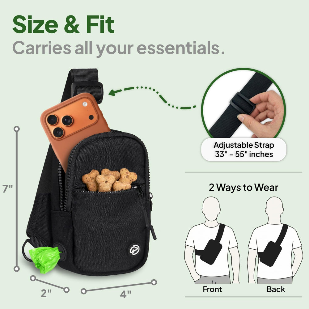 Rangements à zip faciles d’accès pour téléphone et clés.