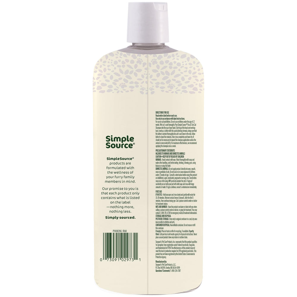 Shampoing SimpleSource chat, format 12oz prêt à l’emploi et sûr