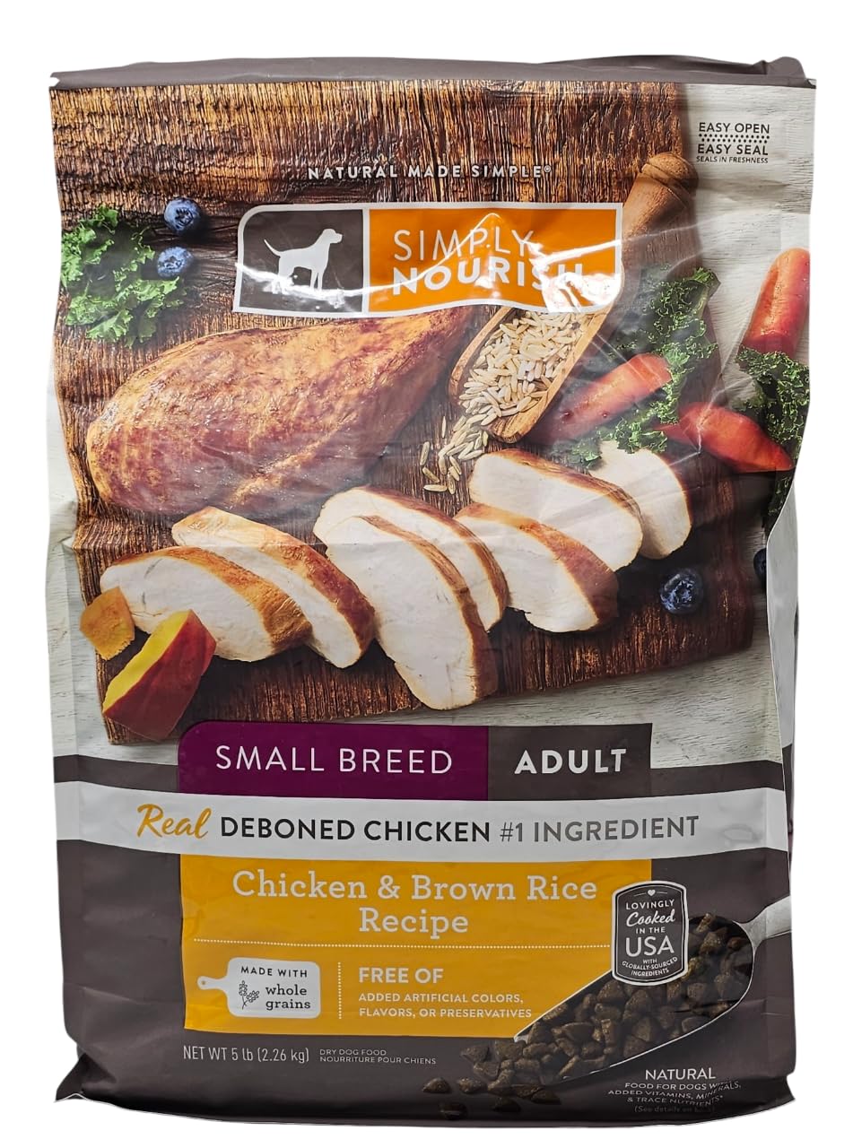 SIMPLY NOURISH petit-chien, sac d’alimentation 5-lb, repas pratique et équilibré.