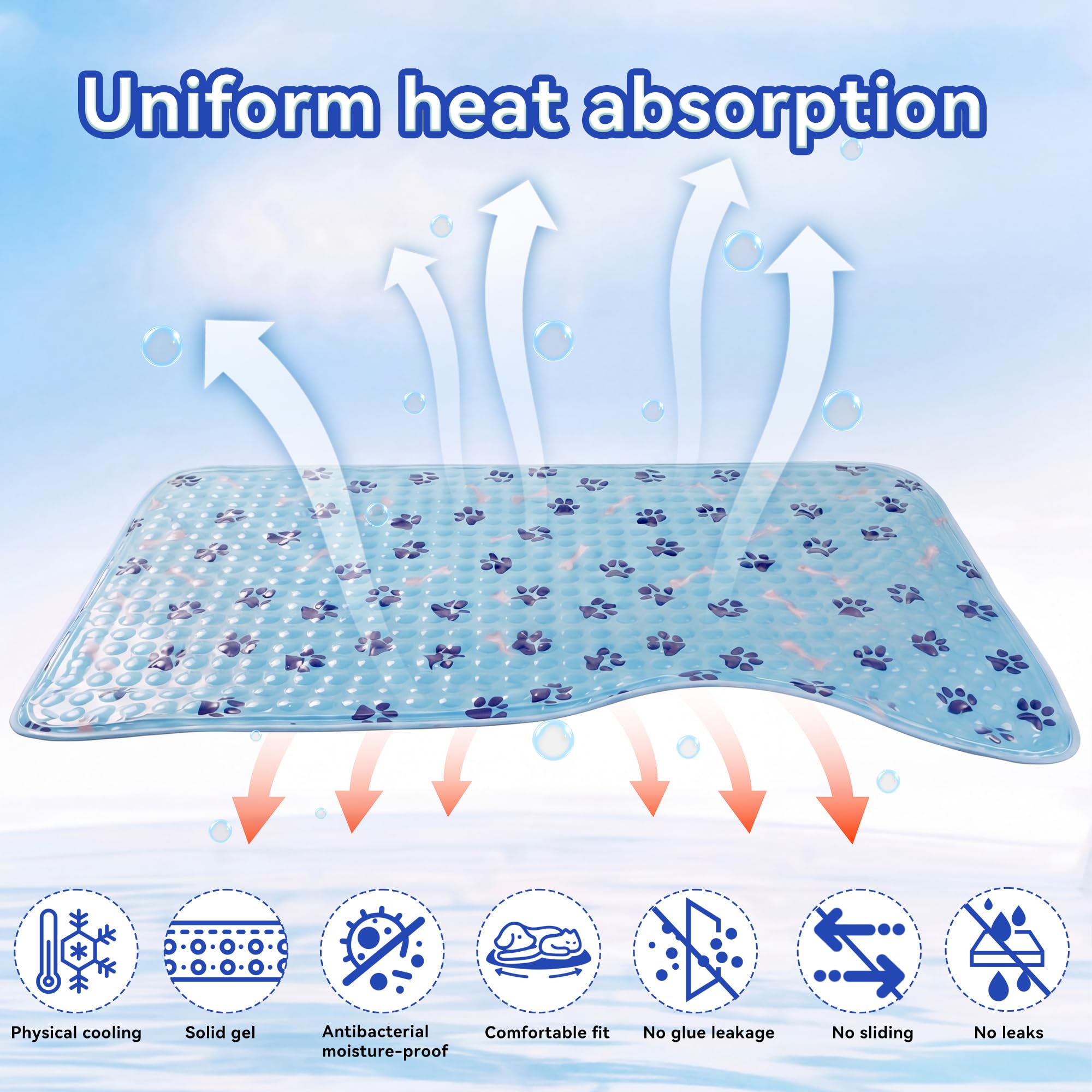 Tapis gel refroidissant pliable et léger SiniReta, parfait en voyage.