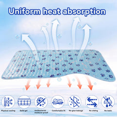 Tapis gel refroidissant pliable et léger SiniReta, parfait en voyage.