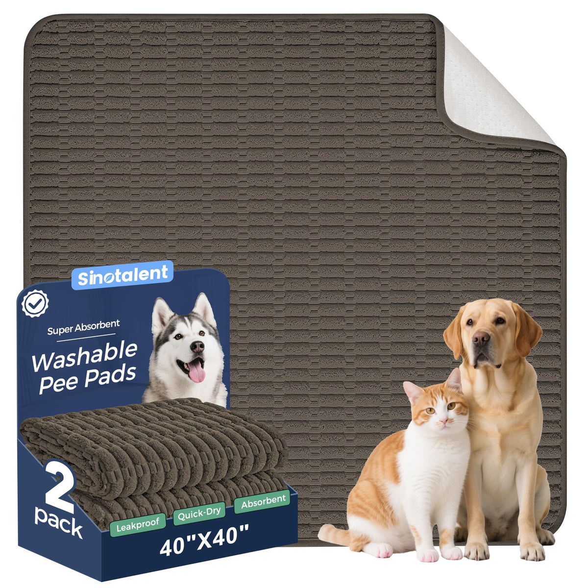 Tapis-pipi Sinotalent absorbant pour chiens, retenue efficace des liquides.