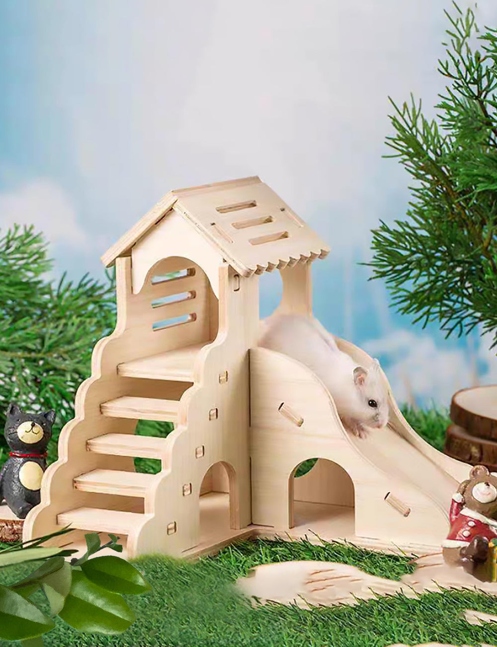 Sirvarni Hamster Hideout: compatibilité multi-espèces, idéal pour petits animaux.