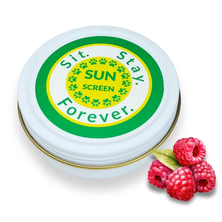 Sit Stay Forever crème solaire chien et chat, bouteille SPF50 pour une protection durable.