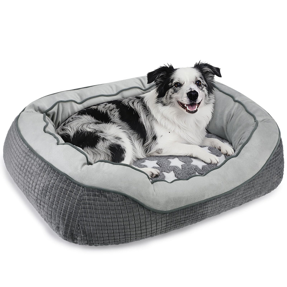 Lit SIWA MARY gris flanelle extérieur offre un confort durable pour chien.