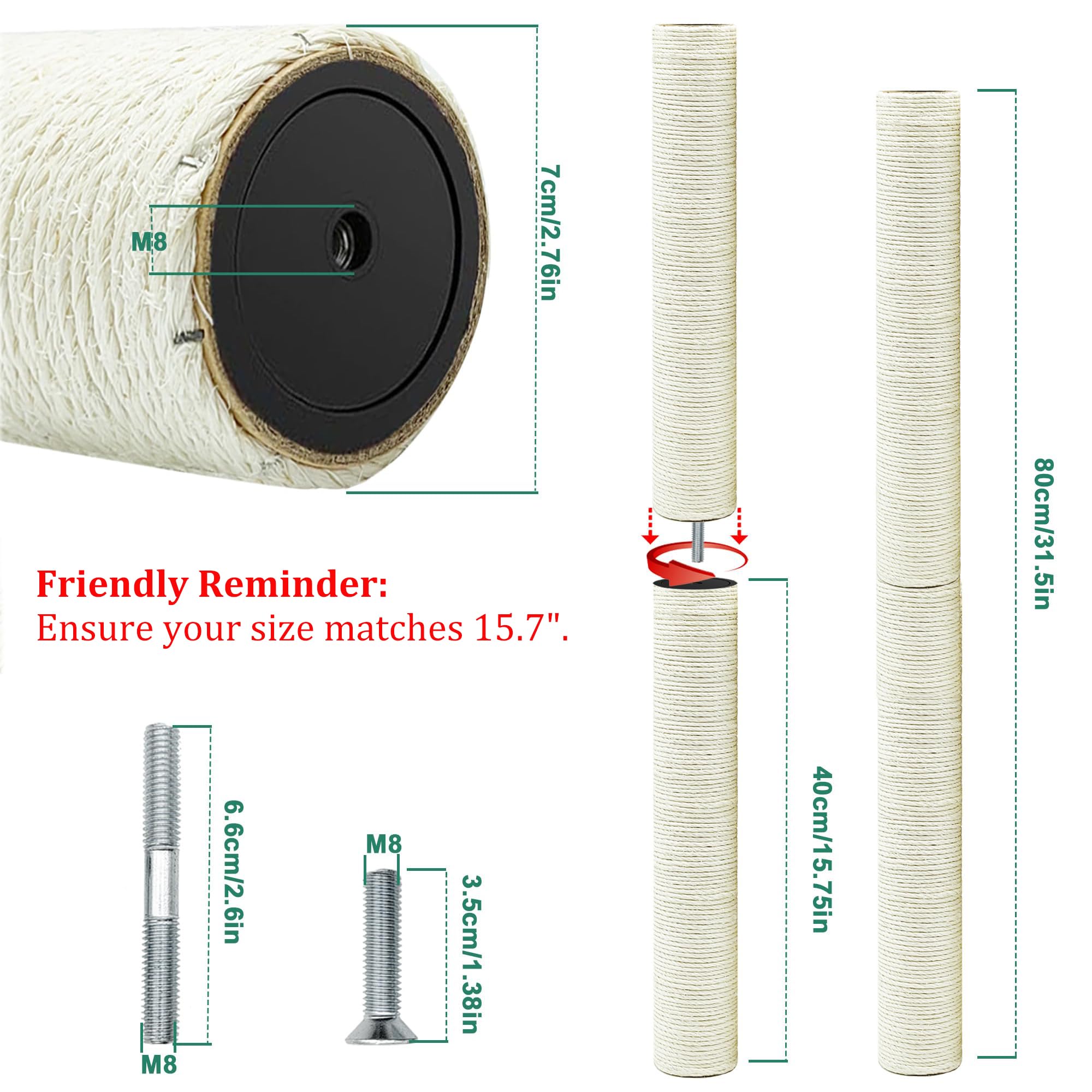Siyipur kit visserie M8 pour fixation fiable et rapide du poteau.