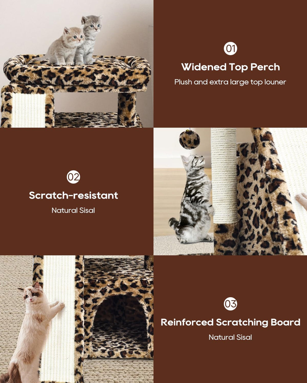 SIYIPURR arbre chat imprimé zèbre cabane privée pour sieste et jeu